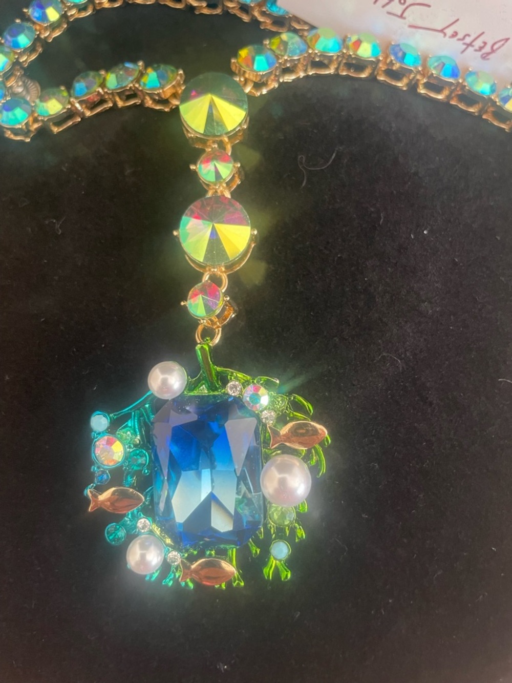 Betsey Johnson Mermaid Jewels Blue Crystal Rhinestone Sealife Y
Drop Necklace - Picture 2 of 6
